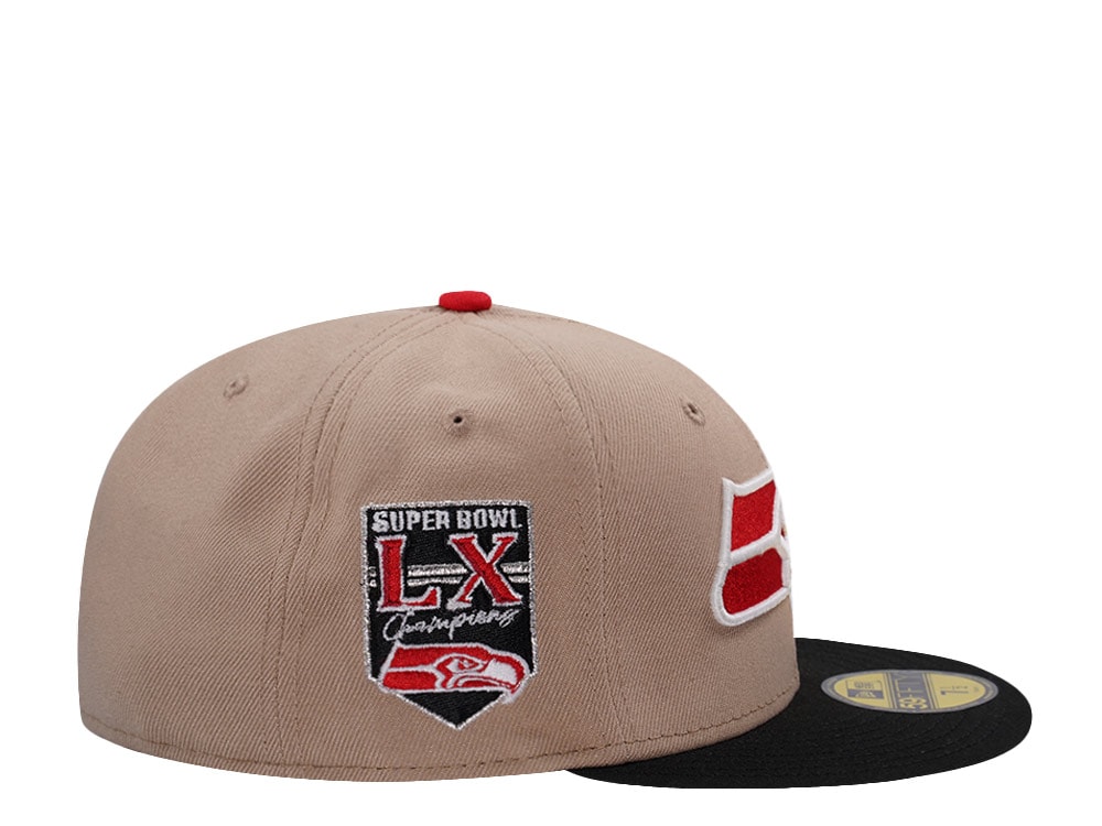 New Era Seattle Seahawks Super Bowl Champions LX Camel Two Tone Edition 59Fifty Fitted Casquette