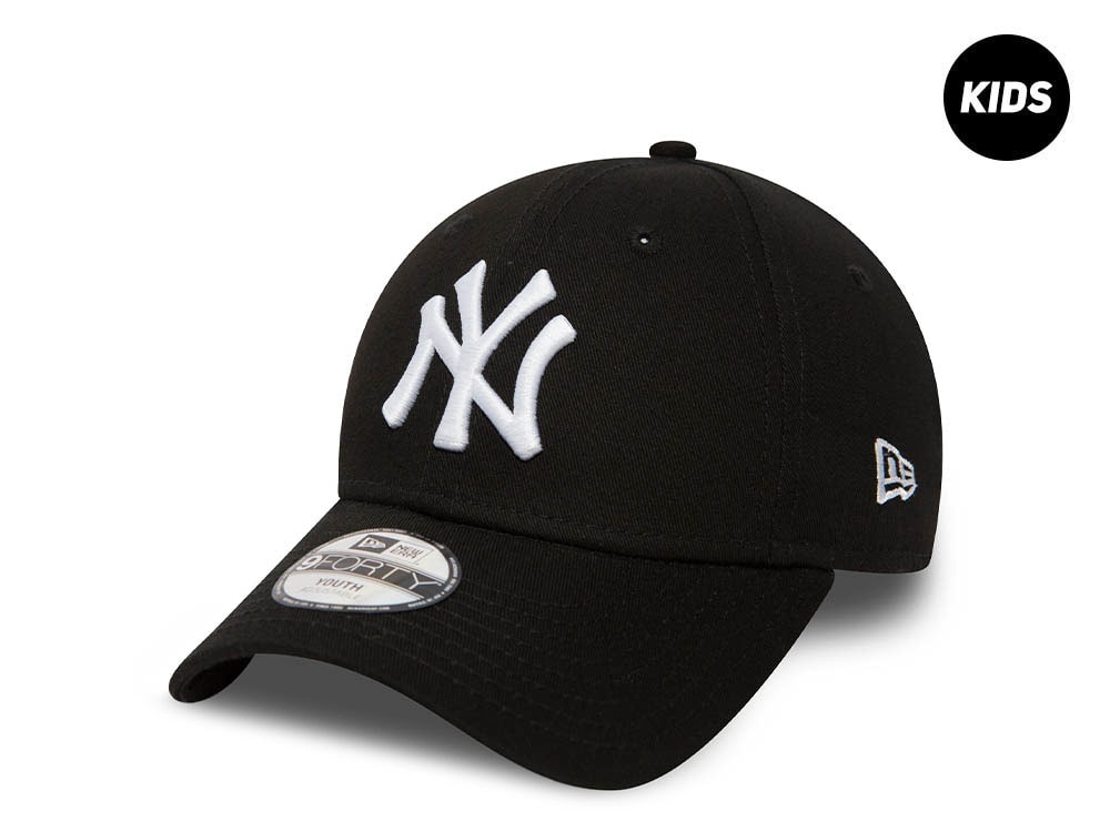 New Era New York Yankees League Essential Black White Kids 9Forty Strapback Casquette