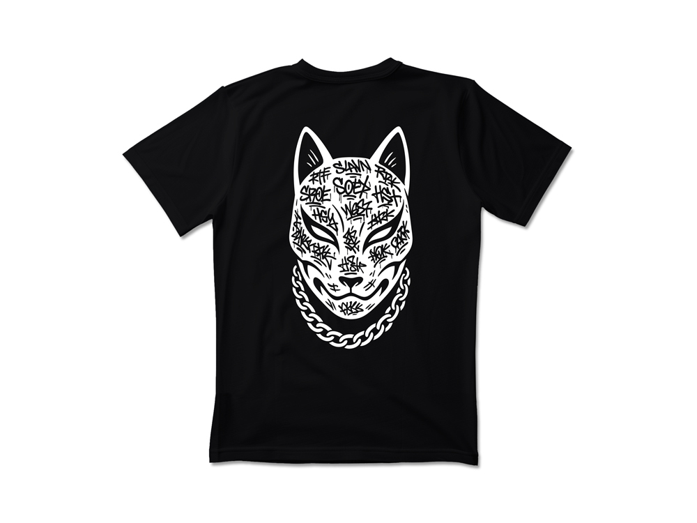 Parallel Union T-Shirt Tatoo Mask Black Oversize Edition