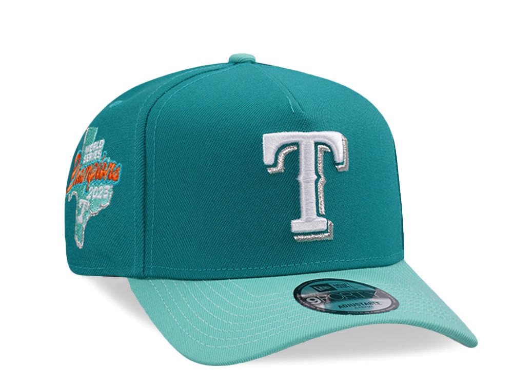 New Era Texas Rangers World Series Champions 2023 Mint Two Tone Edition 9Forty A Frame Snapback Casquette