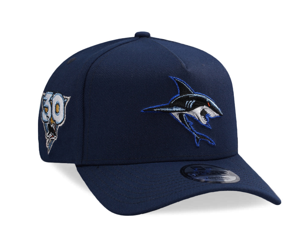 New Era San Jose Sharks 30th Anniversary Ocean Blue Prime Edition 9Forty A Frame Snapback Casquette