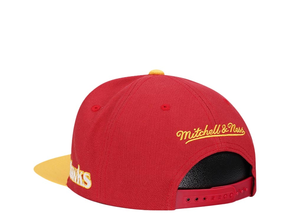 Mitchell & Ness Atlanta Hawks Logo Blur Hardwood Classic Snapback Casquette