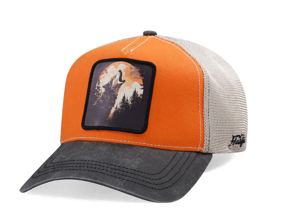 Hatfield Wolf Orange Black Trucker Snapback Casquette