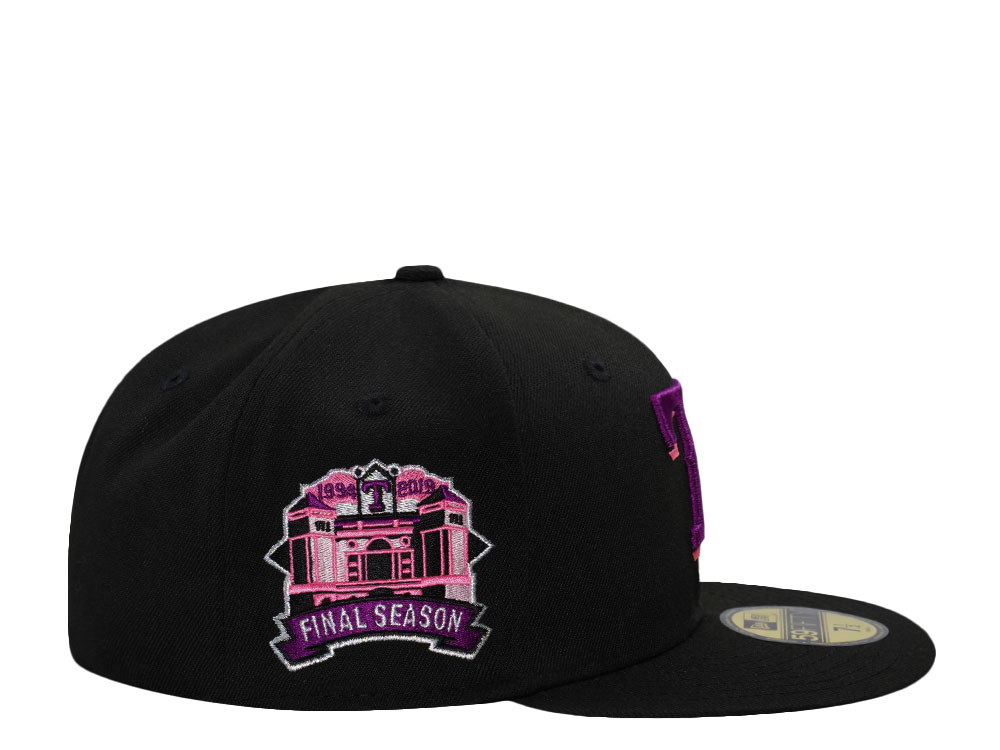 New Era Texas Rangers Final Season Magenta Black Prime Edition 59Fifty Fitted Casquette