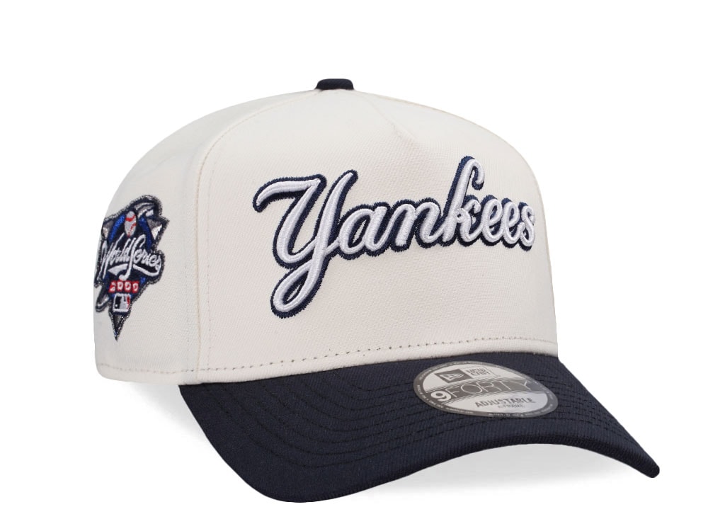 New Era New York Yankees World Series 2000 Chrome Two Tone Script Edition 9Forty A Frame Snapback Casquette