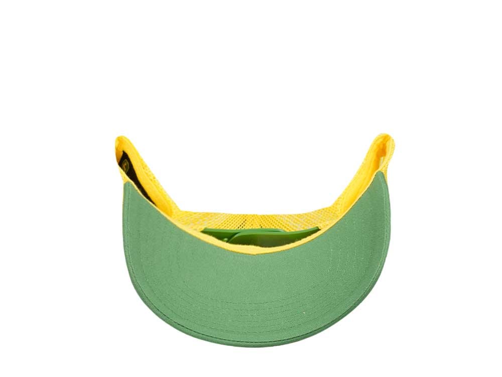 John Deere Logo Mesh Yellow Green Trucker Snapback Casquette