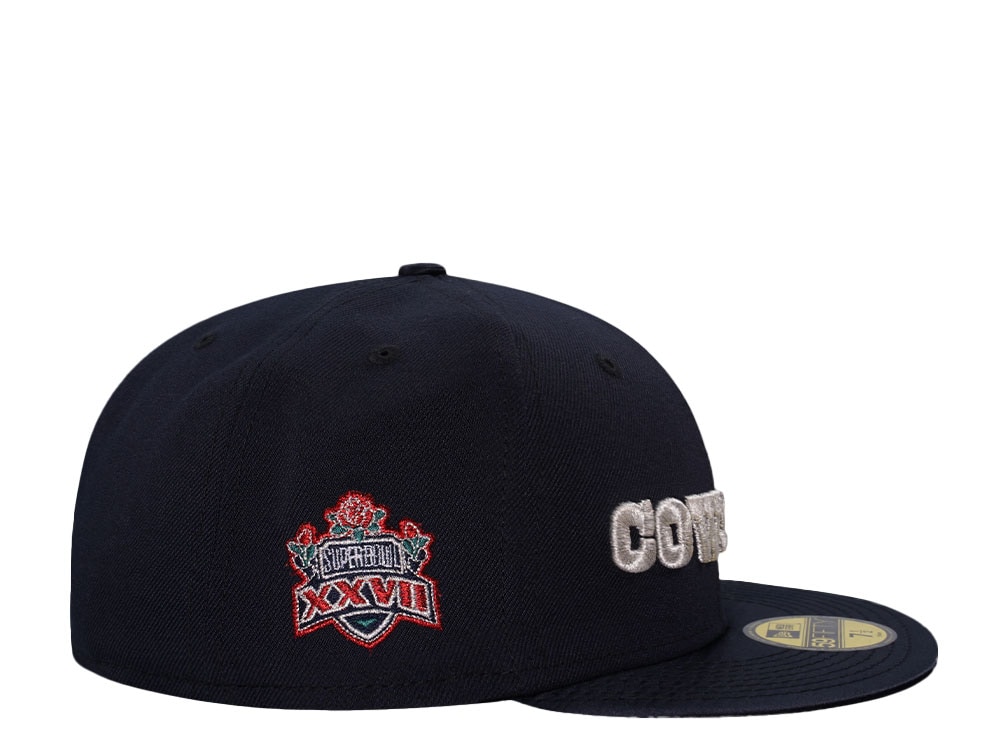 New Era Dallas Cowboys Super Bowl XXVII Navy Satin Brim Edition 59Fifty Fitted Casquette