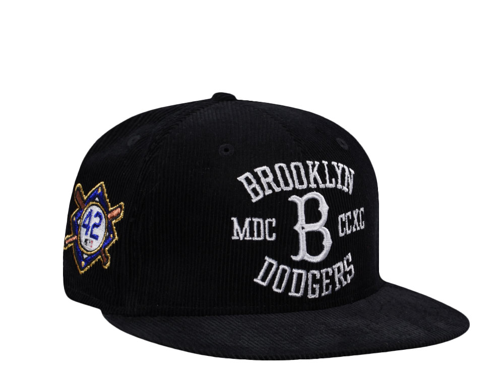 New Era Brooklyn Dodgers Jackie Robinson Corduroy Black Prime Edition 59Fifty Fitted Casquette