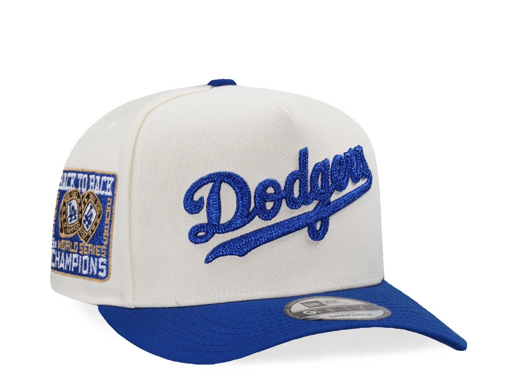 New Era Los Angeles Dodgers Back to Back World Series White Classic Edition 9Fifty A Frame Snapback Casquette