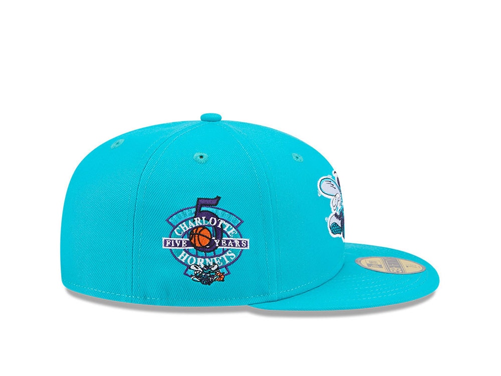 New Era Charlotte Hornets HWC 5th Anniversary Teal  59Fifty Fitted Casquette