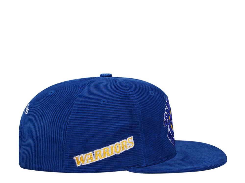 Mitchell & Ness Golden State Warriors Blue Cord Hardwood Classic Snapback Casquette