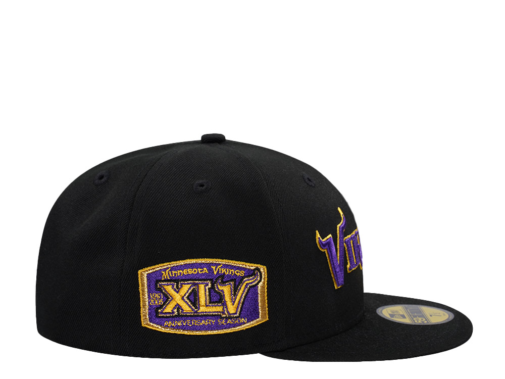 New Era Minnesota Vikings Script Black Prime Edition 59Fifty Fitted Casquette