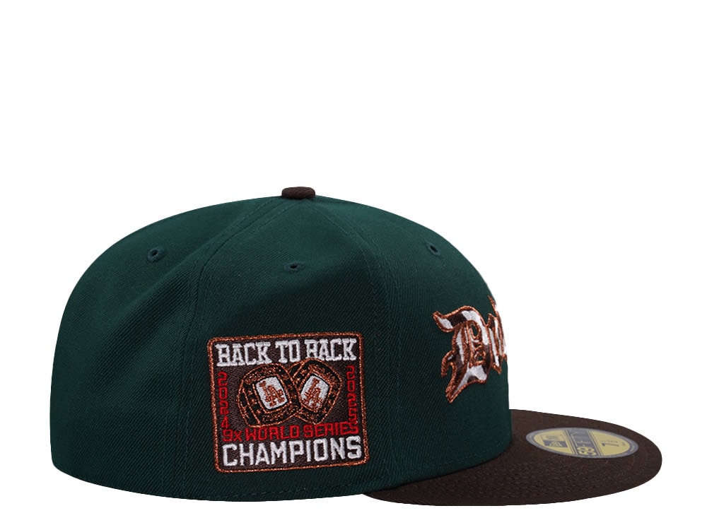 New Era Los Angeles Dodgers Back to Back World Series Dark Green Two Tone Edition 59Fifty Fitted Casquette