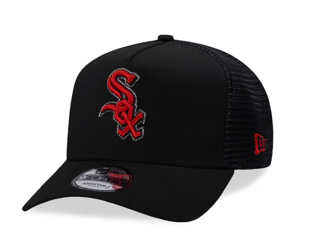 New Era Chicago White Sox Black And Red Edition 9Forty A Frame Trucker Snapback Casquette