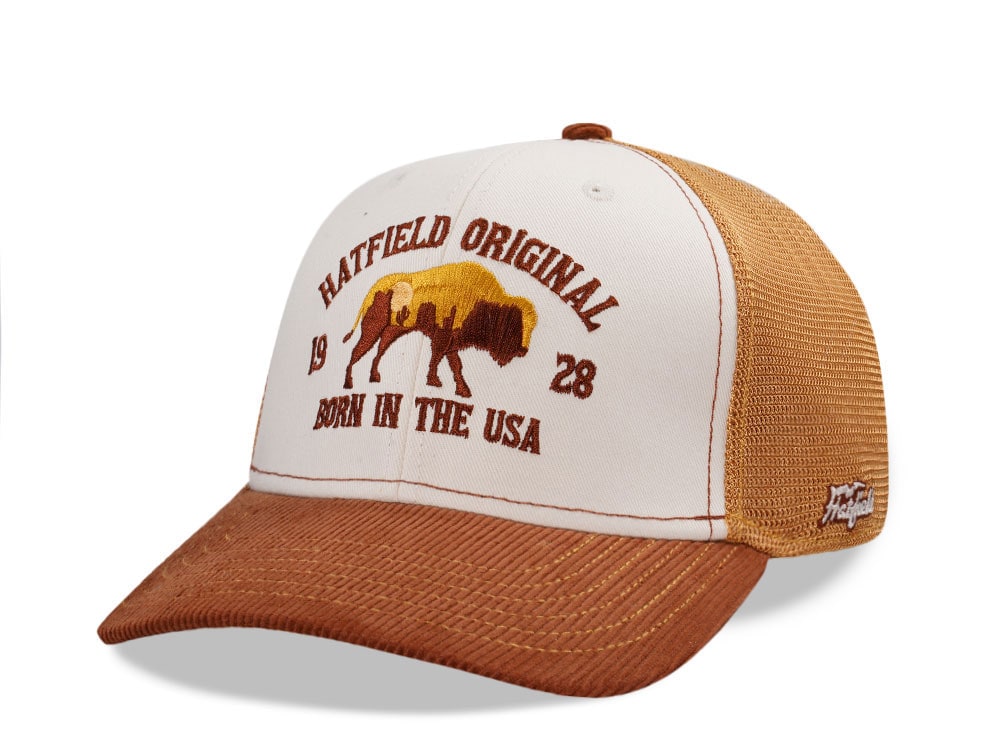 Hatfield Original Bison Ivory Brown Trucker Snapback Casquette