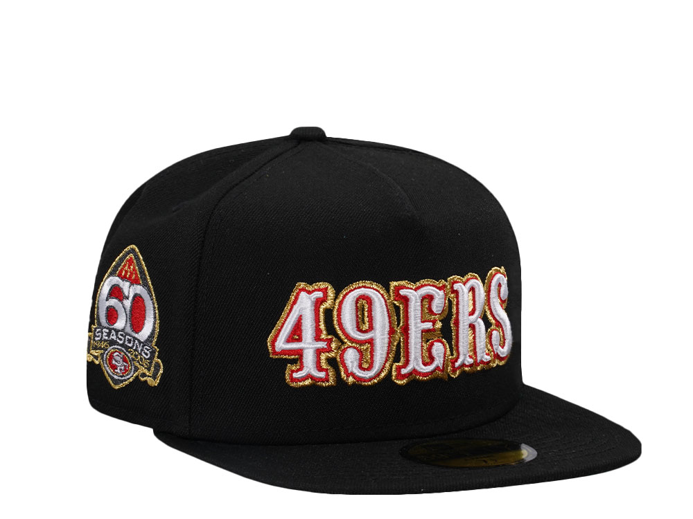 New Era San Francisco 49ers 60 Season Black Throwback Edition 59Fifty A Frame Fitted Casquette