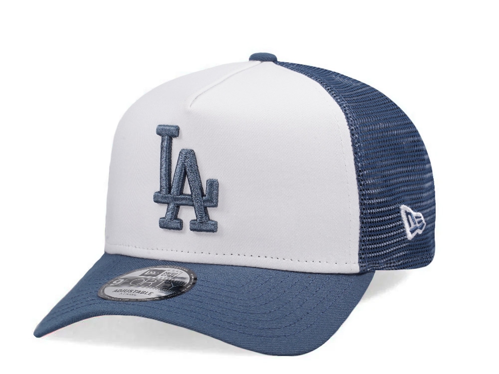 New Era Los Angeles Dodgers Indigo White Two Tone Edition 9Forty A Frame Trucker Snapback Casquette