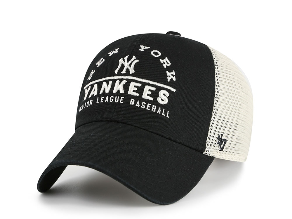 47 Brand New York Yankees Black Clean Up Trucker Snapback Casquette
