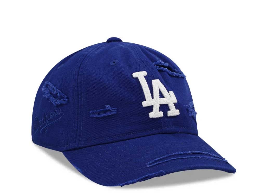 New Era Los Angeles Dodgers Dark Royal Washed Distress 9Twenty Strapback Casquette
