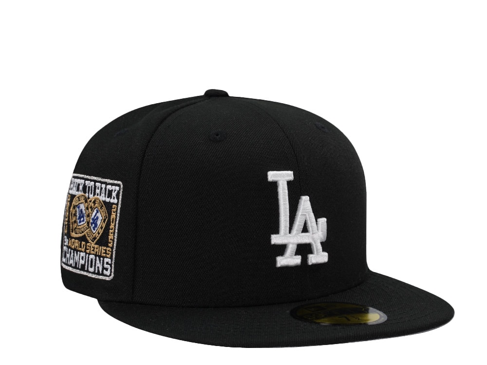 New Era Los Angeles Dodgers Back to Back World Series Champions Black Prime Edition 59Fifty Fitted Casquette