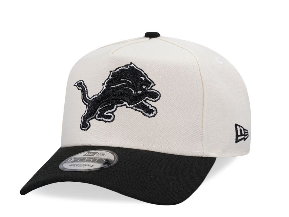 New Era Detroit Lions Chrome Black Two Tone Edition 9Forty A Frame Snapback Casquette