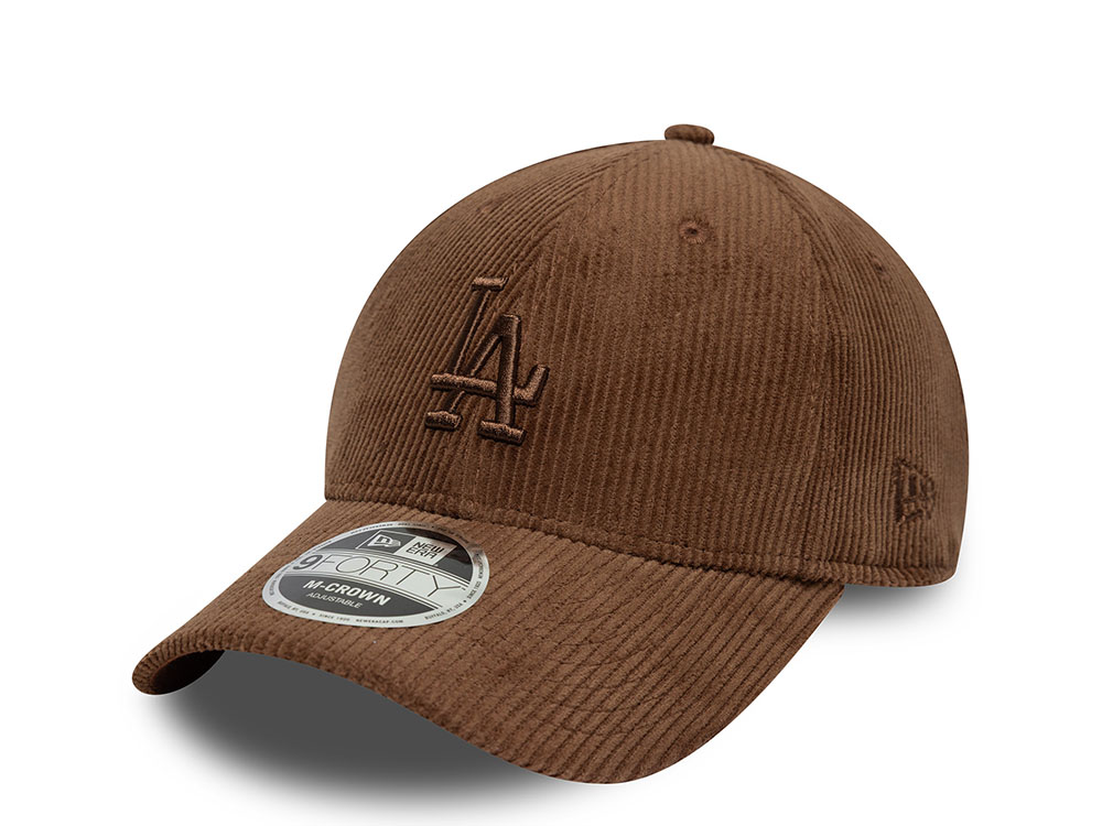 New Era Los Angeles Dodgers Brown Corduroy 9Forty M Crown Strapback Casquette