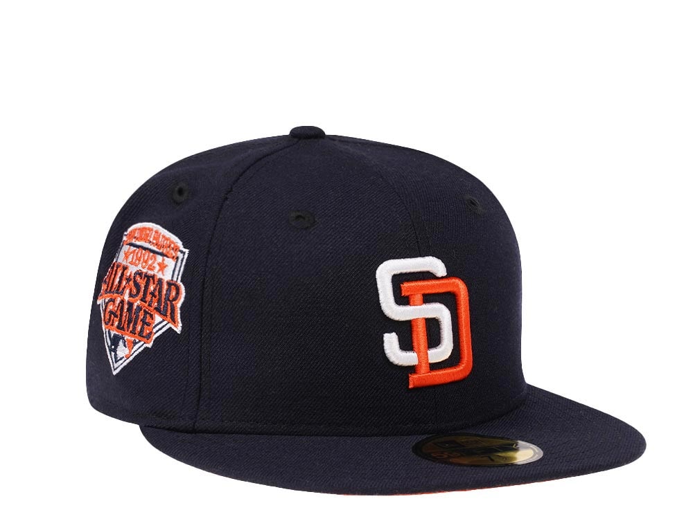 New Era San Diego Padres All Star Game 1992 Navy Orange Edition 59Fifty Fitted Casquette