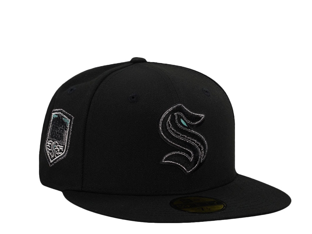 New Era Seattle Kraken Inaugural Season Metallic Black Prime Edition 59Fifty Fitted Casquette