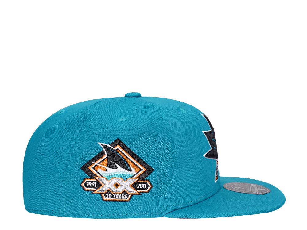 Mitchell & Ness San Jose Sharks 20 Years Edition Dynasty Fitted Casquette