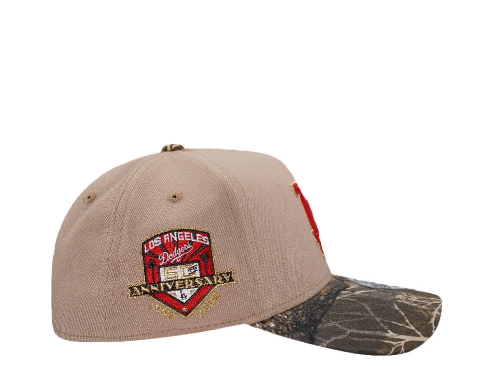 New Era Los Angeles Dodgers 50th Anniversary Camel Realtree Edition 9Forty A Frame Snapback Casquette
