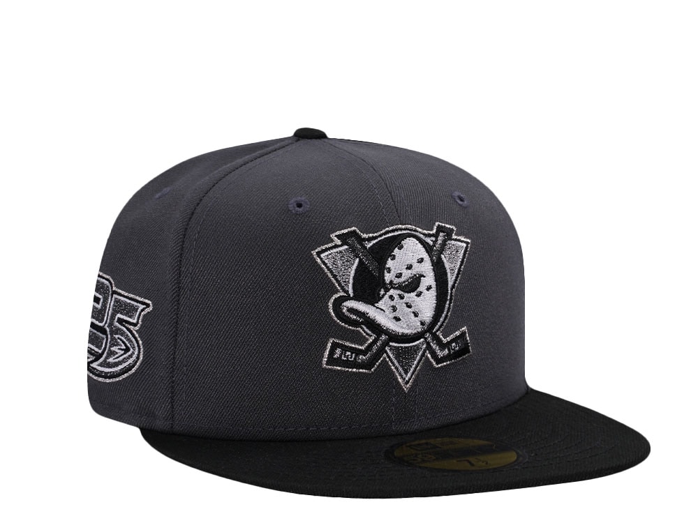 New Era Anaheim Ducks 25th Metallic Dark Graphite Two Tone Edition 59Fifty Fitted Casquette