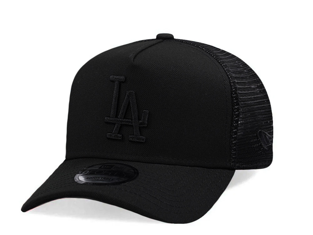 New Era Los Angeles Dodgers Black On Black Edition 9Forty A Frame Trucker Snapback Casquette