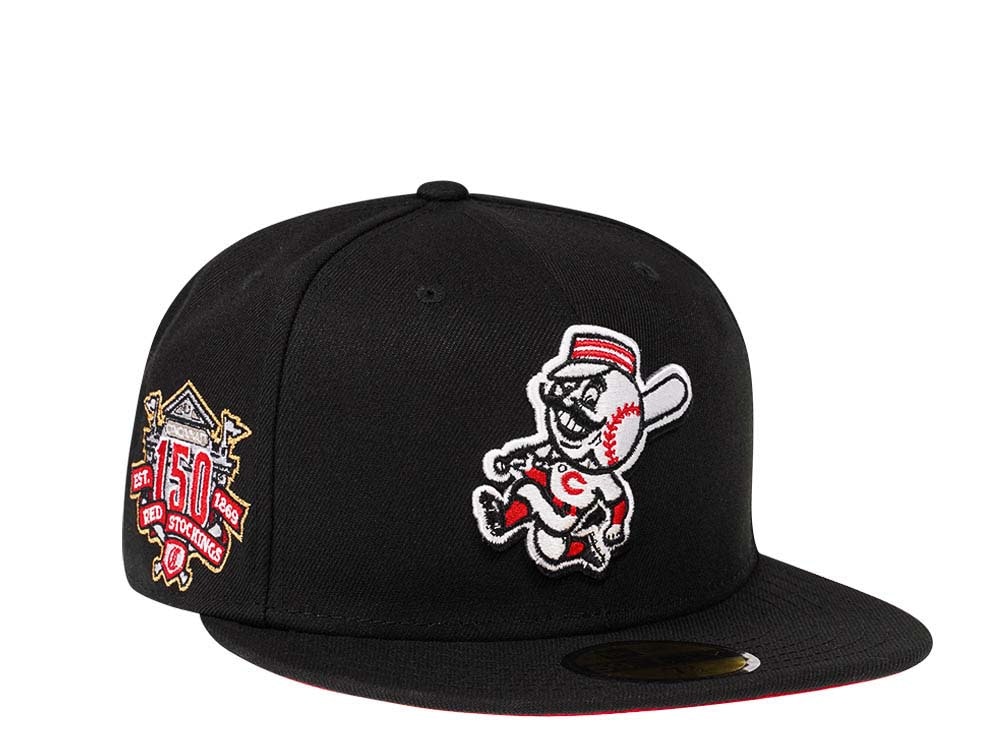 New Era Cincinnati Reds 150th Anniversary Black and Red Prime Edition 59Fifty Fitted Casquette