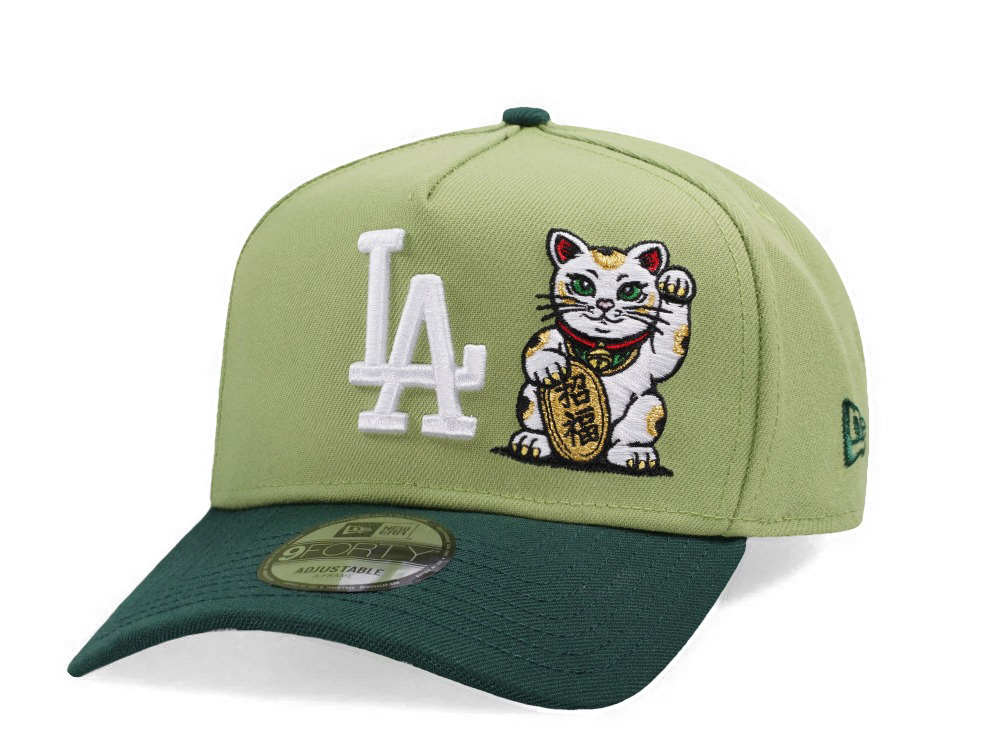 New Era Los Angeles Dodgers Japan Lucky Cat Matcha Two Tone Edition 9Forty A Frame Snapback Casquette