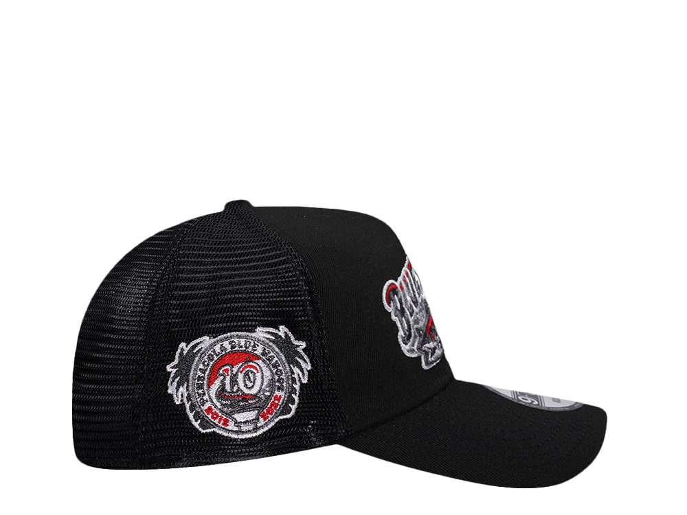New Era Pensacola Blue Wahoos 10 Years Black Trucker Edition 9Forty A Frame Snapback Casquette