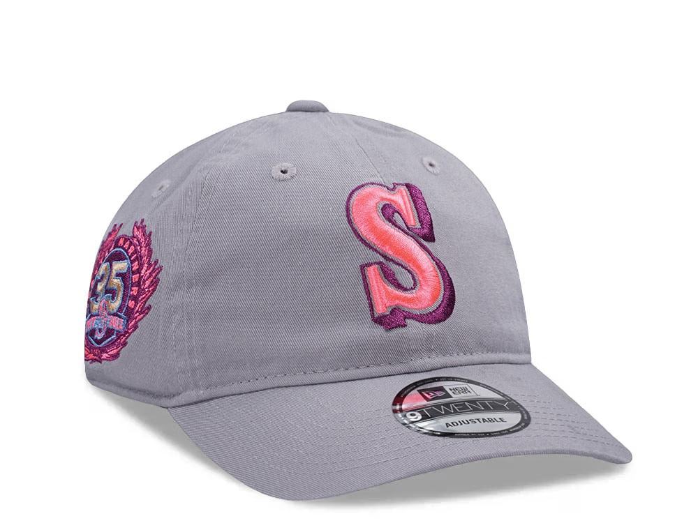 New Era Seattle Mariners 35th Anniversary Pink Glow Gray Edition 9Twenty Strapback Casquette