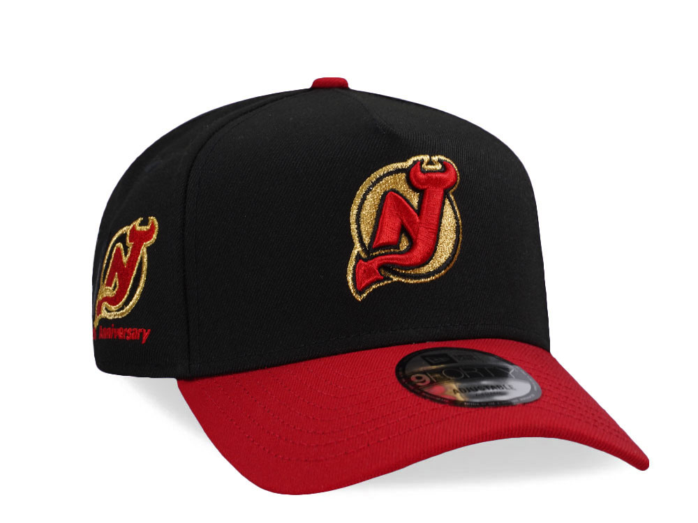 New Era New Jersey Devils 10th Anniversary Gold Two Tone Edition 9Forty A Frame Snapback Casquette