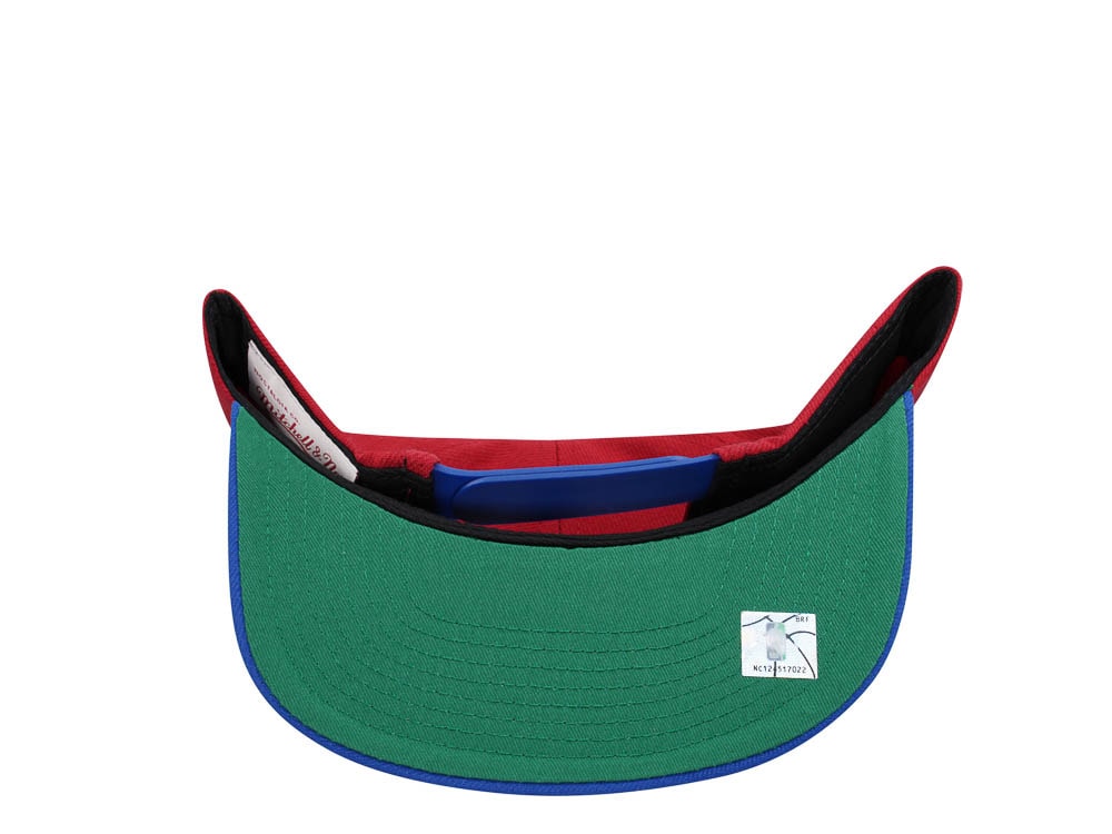 Mitchell & Ness Philadelphia 76ers Transcript Red Two Tone Snapback Casquette