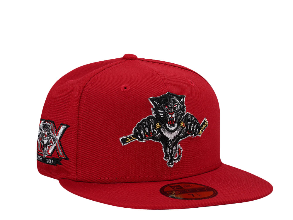 New Era Florida Panthers 20th Anniversary Metallic Scarlet Red Prime Edition 59Fifty Fitted Casquette