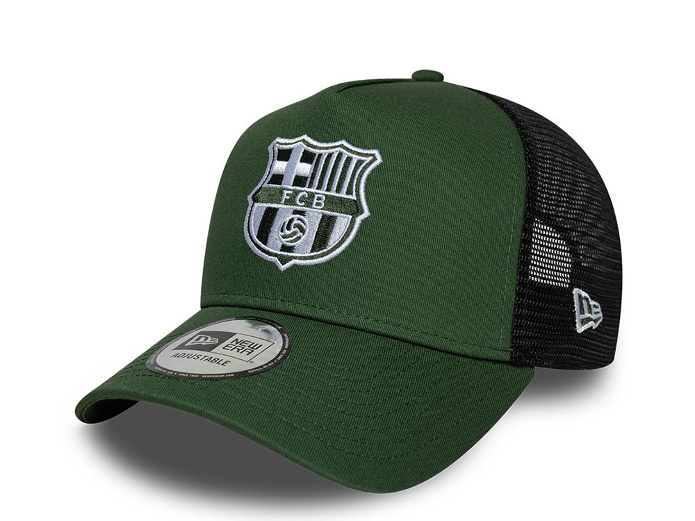 New Era Barcelona Fc Seasonal Dark Green Prime Edition 9Forty A Frame Trucker Snapback Casquette