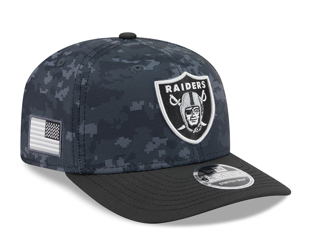 New Era Las Vegas Raiders NFL Salute to Service 2026 Digi Camo Black 9Seventy Stretch Snapback Casquette