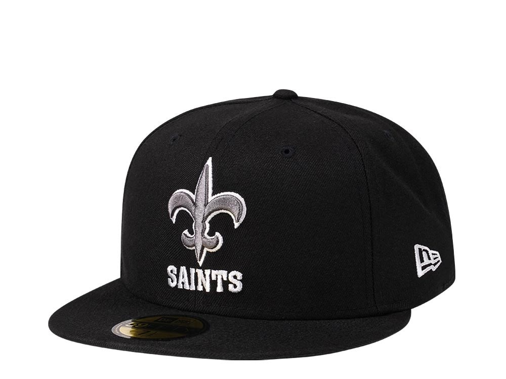 New Era New Orleans Saints Throwback Steel Black Edition 59Fifty Fitted Casquette