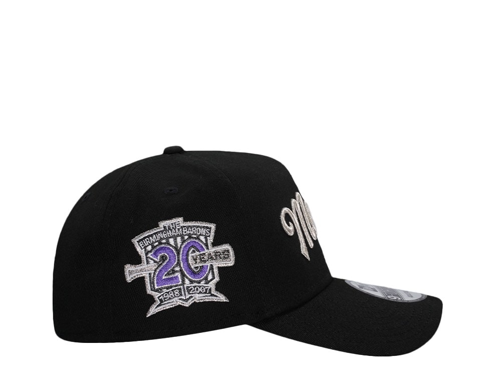 New Era Birmingham Barons 20 Years Black Satin Edition 9Forty A Frame Snapback Casquette