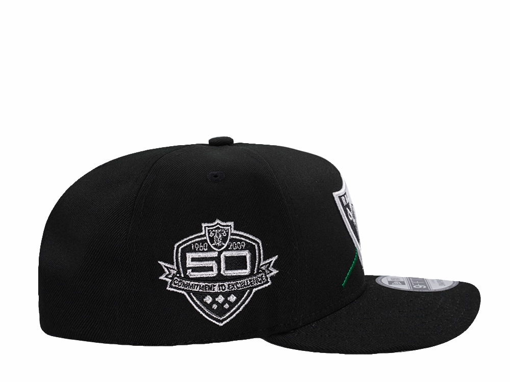 New Era Las Vegas Raiders 50th Anniversary Rose Black Prime Edition 9Fifty A Frame Snapback Casquette