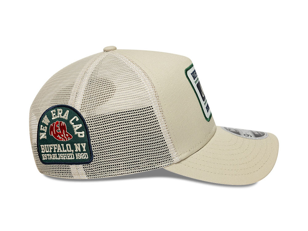 New Era Multi Patch Beige 9Forty M Crown A Frame Snapback Casquette