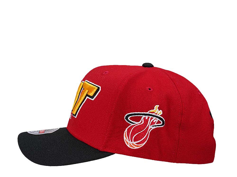 Mitchell & Ness Miami Heat Shredder Stretch Hardwood Classic Red Flex Snapback Casquette
