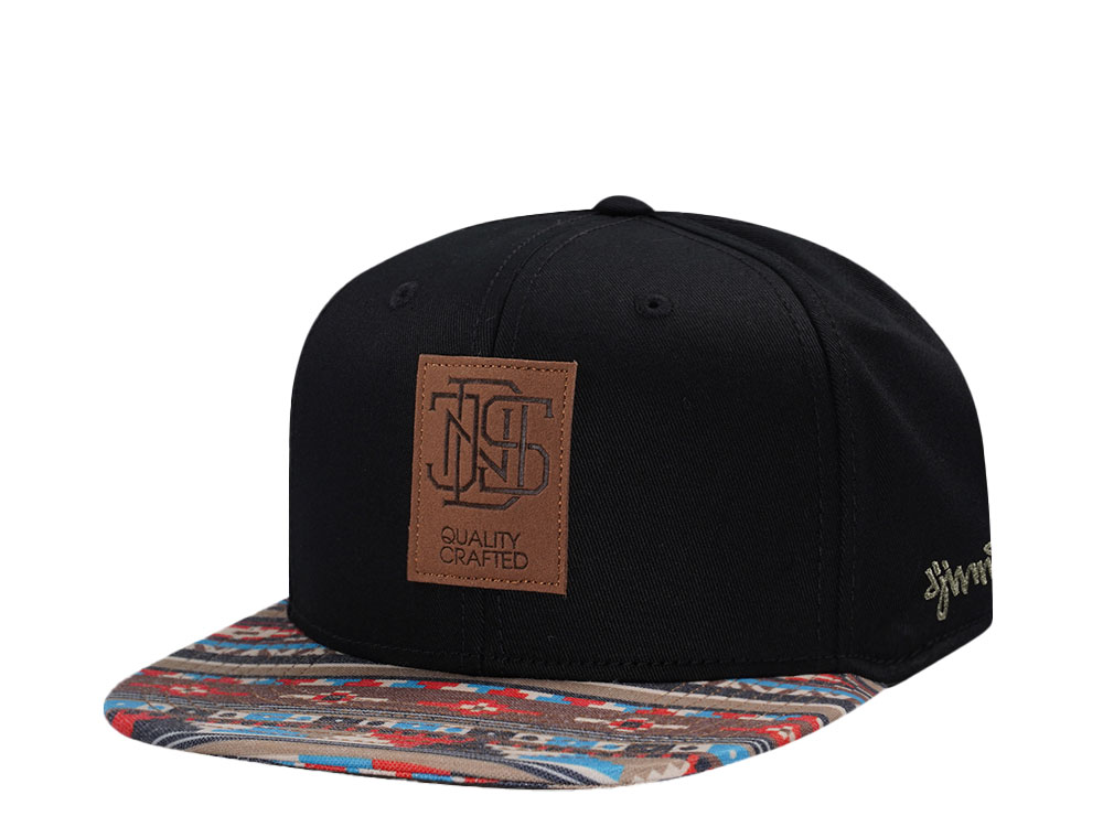 Djinns Aztec Black 6 Panel Snapback Casquette