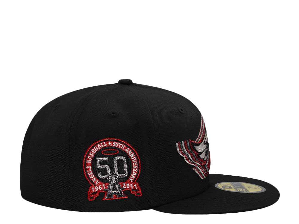 New Era Anaheim Angels 50th Anniversary Metallic Black Prime Edition 59Fifty Fitted Casquette