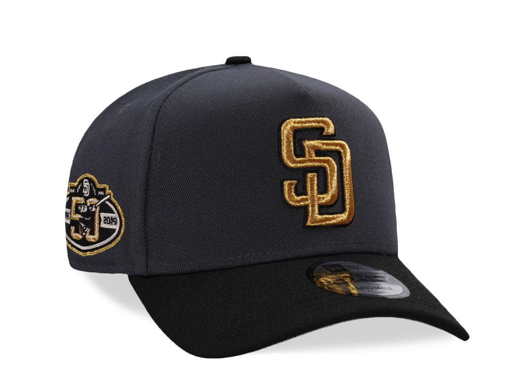 New Era San Diego Padres 50th Anniversary Dark Gray Two Tone Edition 9Forty A Frame Snapback Casquette