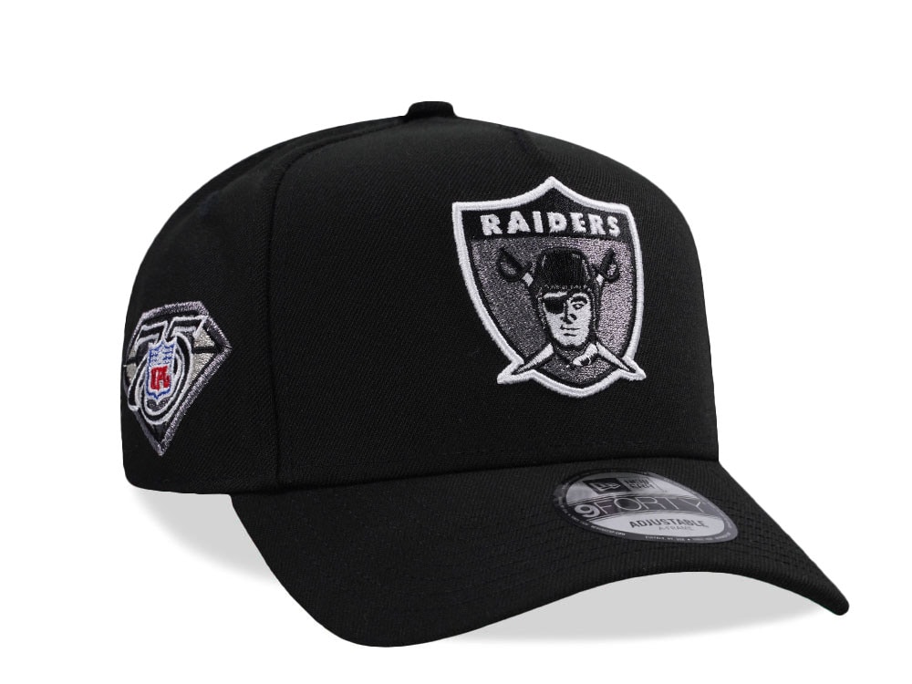 New Era Las Vegas Raiders 75th Anniversary Black Prime Edition 9Forty A Frame Snapback Casquette